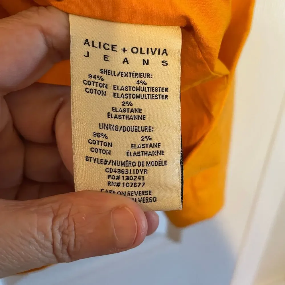 NWT Alice + Olivia Macey Notch Lapel Orange Tangerine Blaze size 12 - Picture 9 of 16